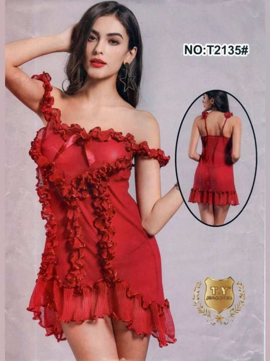 Embroidery Lace material Night sleepwear Dress
