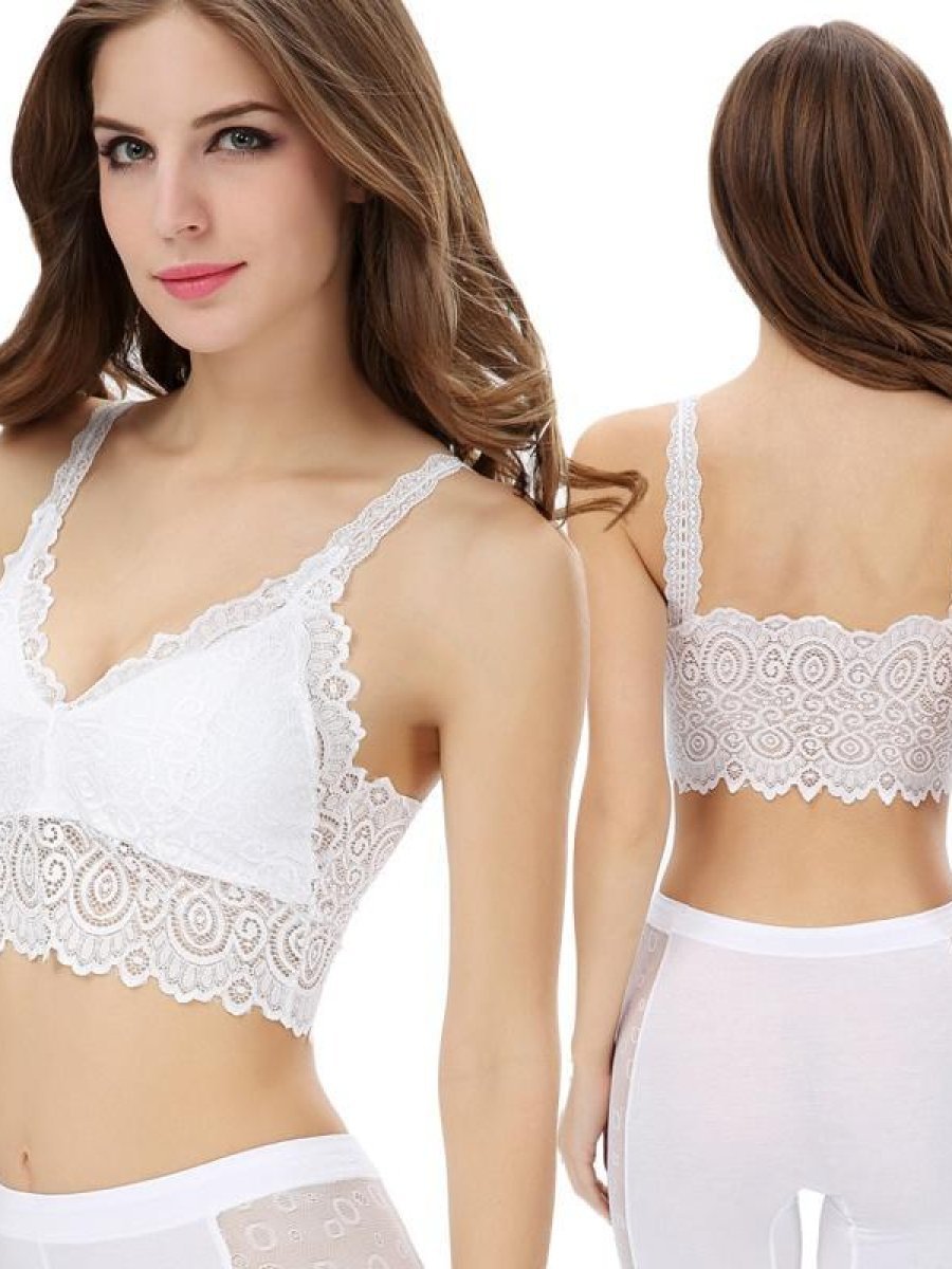 Women Elegant lace cami crochet padded top