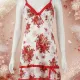 Ladies floral printed design V-Neck short nighty