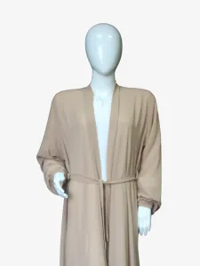 Elegant White & Skin Gown Abaya