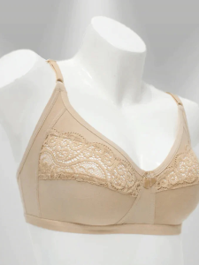 Full cup cotton lace bra