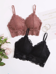 2 pack trim floral lace bra set