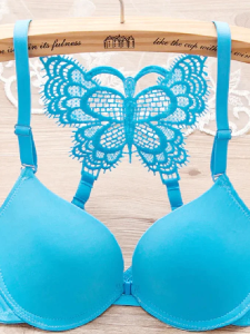Elegant front closure butterfly back beauty smooth padded bra