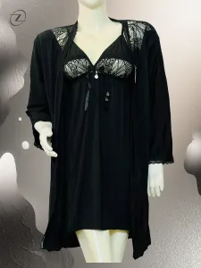 Transparent Lace Net Nighty Set