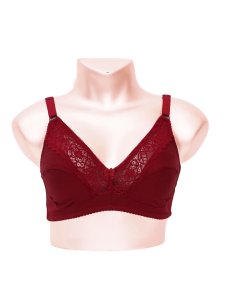 Comfortable wide lace cotton bra