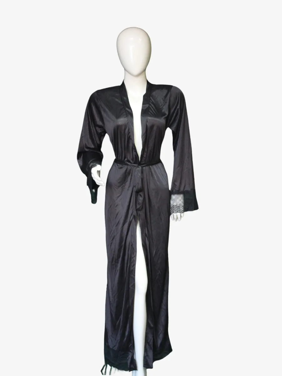 Women long kimono robe silk nightwear